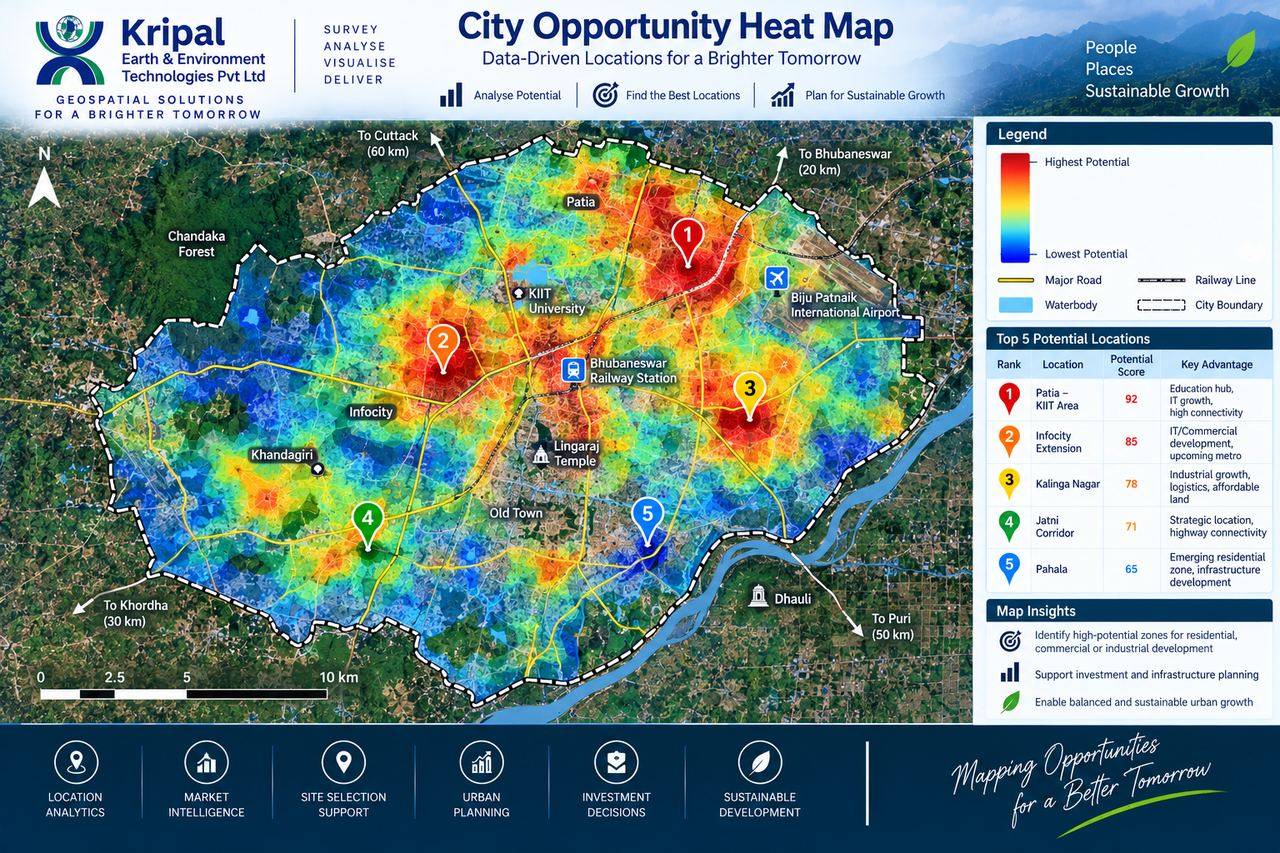 City opportunity heat map built from GIS analysis